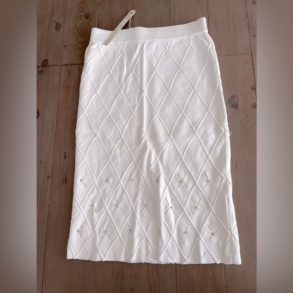 Jonathan Simkhai ivory bone knit skirt NWT - Picture 2 of 5